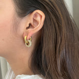 Studded Huggie Hoops