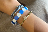 Set of 3 -Sky & Sand Stack - Halo, Gold Pop Initial & Candy Bracelet