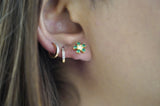 S925 Green Flower Stud