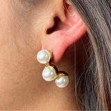 Pearl Half Hoops