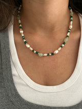 Wild Fern & Pearl Necklace