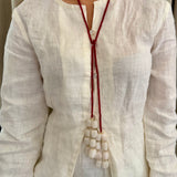 Crimson White Signature Double Lariat