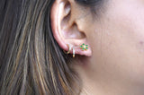 S925 Green Flower Stud