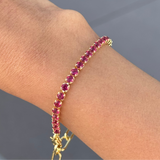 paperclip ruby tennis bracelet
