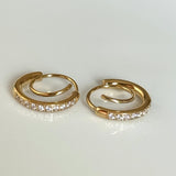 Studded Double Layered Hoops (illusion of double piercing)