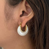 Pearl hoop earrings