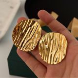 Gold Full Moon Earrings