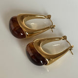 Half Hazel Drop Hoop Earrings