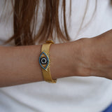 Crowned Evil Eye Charm Belt Bracelet