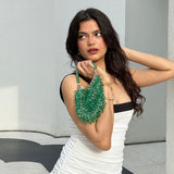 Fresh Emerald Crystal On Cue Bag