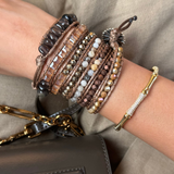 Cherry Blossom Beaded Wrap Bracelet