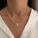 Sparkle Beaded Initial Necklace