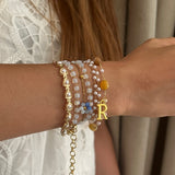 Coral Dreamscape Wrap Bracelet with Initial