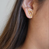 Circle Gold Chain Detachable Earrings