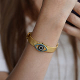 Crowned Evil Eye Charm Belt Bracelet