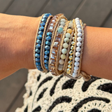 Cherry Blossom Beaded Wrap Bracelet