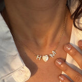 You & I Pearl Heart Necklace (Bestseller)