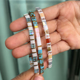 Set of 3 - Peachy Waves Tila Bracelets