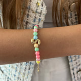 Set of 2 - Colorful Necklace and Bracelet with Initial (Newly Launched)