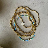 Gold White Bracelet Stack - Set of 4
