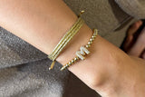 Set of 2 - Golden Knot Stack - Halo and Gold Pop Initial Bracelet