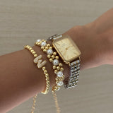Set of 2 - Luna Link Bracelet & Gold Pop Initial Bracelet