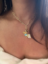 Travel Charm Necklace with Initial
