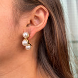 Pearl Half Hoops