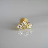 S925 Twinkle Floral Studs