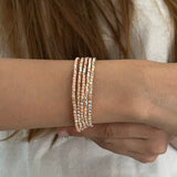 Set of 5 - Twilight Peach Confetti Bracelets