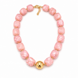 Blush Pink Chunky Resin Statement Necklace