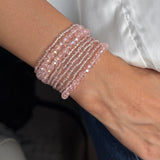 Rosewater Crystals Beaded Bracelet with Magnetic Closure