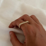 Sleek Studded Cube Ring