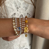 Coral Dreamscape Wrap Bracelet with Initial