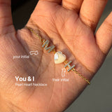 You & I Pearl Heart Necklace (Bestseller)