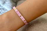 Pink Peony Tila Bracelet