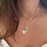 Travel Charm Necklace with Initial