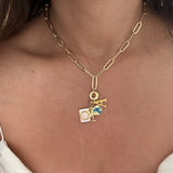 Travel Charm Necklace with Initial