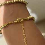 Set of 2 - Gold Pop Initial Bracelet & Gold Pop Name Bracelet