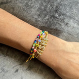 Beaded Mini Bubble Initial Name Bracelet