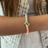 Set of 2 - Colorful Necklace and Bracelet with Initial (Newly Launched)