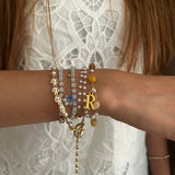 Coral Dreamscape Wrap Bracelet with Initial