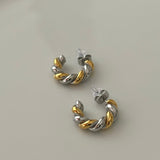 Two Toned Twisted Hoops