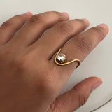Pear Stone Ring