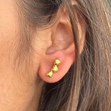 S925 Hearts Climber Studs
