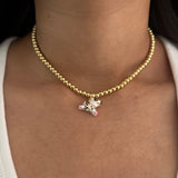 Gold Pop Dog Charm Necklace