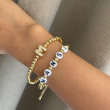 Set of 2 - Gold Pop Initial Bracelet & Gold Pop Name Bracelet