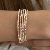 Set of 5 - Twilight Peach Confetti Bracelets