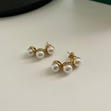 Pearl Half Hoops