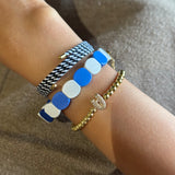 Set of 3 -Sky & Sand Stack - Halo, Gold Pop Initial & Candy Bracelet